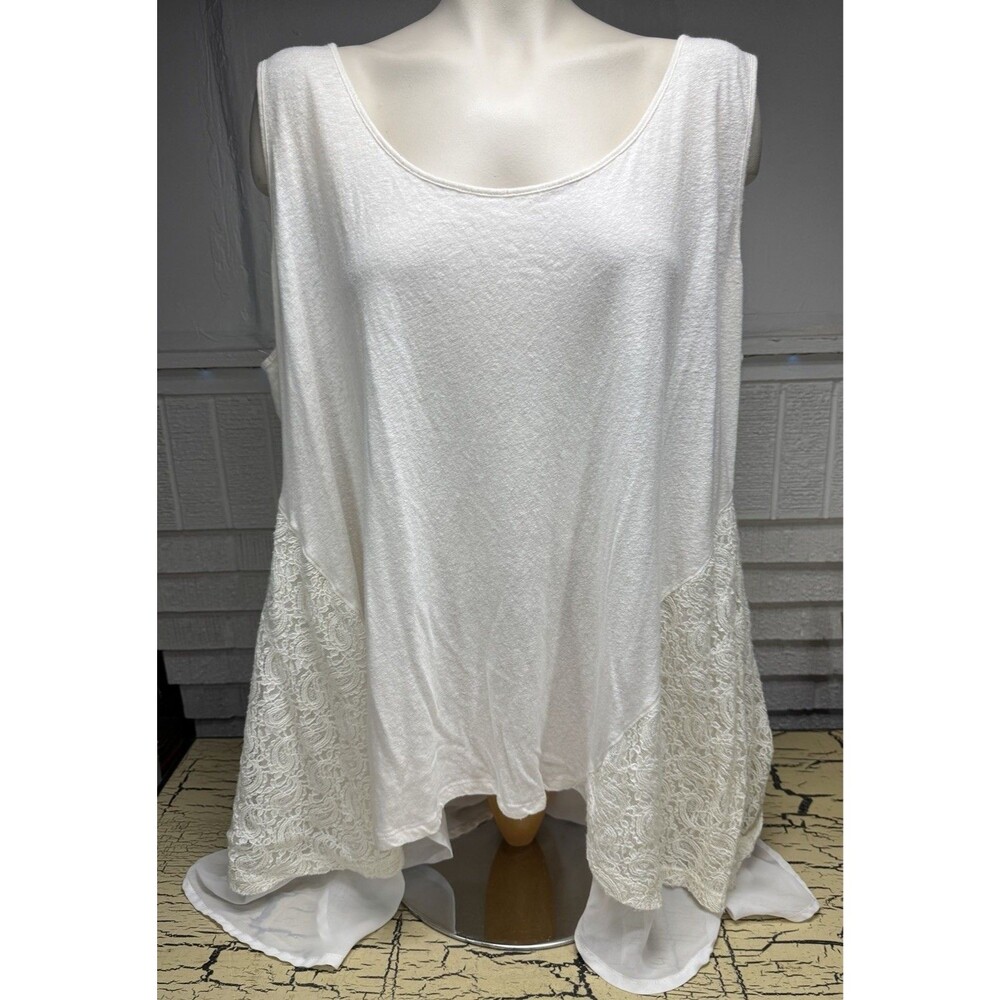 Torrid White Lace Sheer Layered Tank Top Blouse Shirt Women’s Plus Size 4